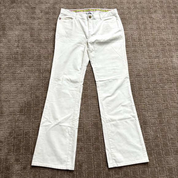 Lilly Pulitzer Pants - Lilly Pulitzer Corduroy Pants Women Size 10 Stretch Bootcut Off White